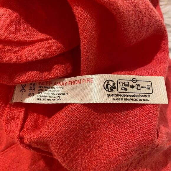 Free People Full of Sunshine Linen Mini Dress in Aged Coral XS - Picture 6 of 7